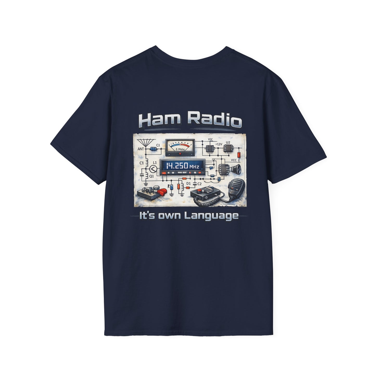 Ham Radio T-Shirt — “Ham Radio: It’s Own Language” Retro Radio Design