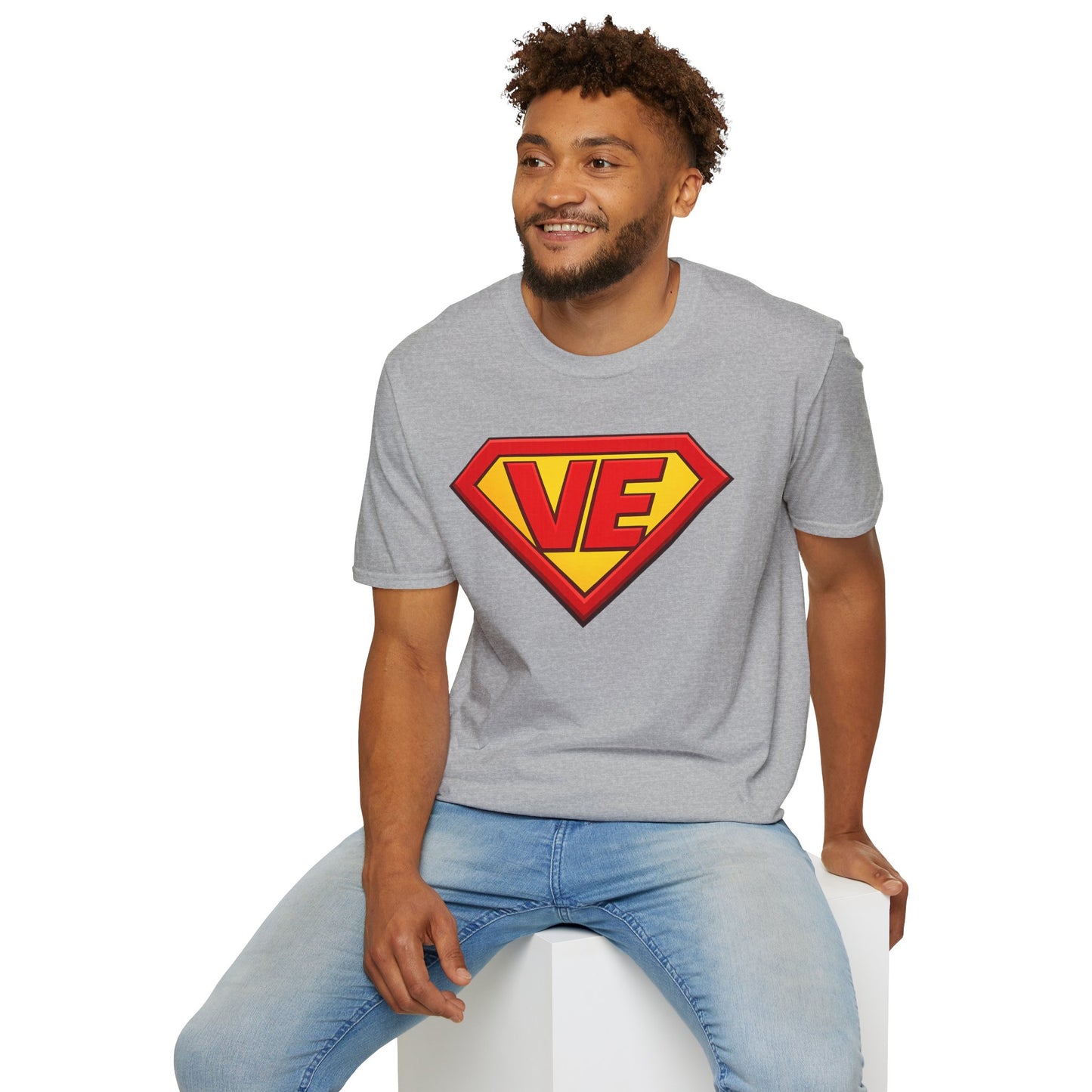 VE Superhero Logo T-Shirt — Bold Retro Graphic Tee