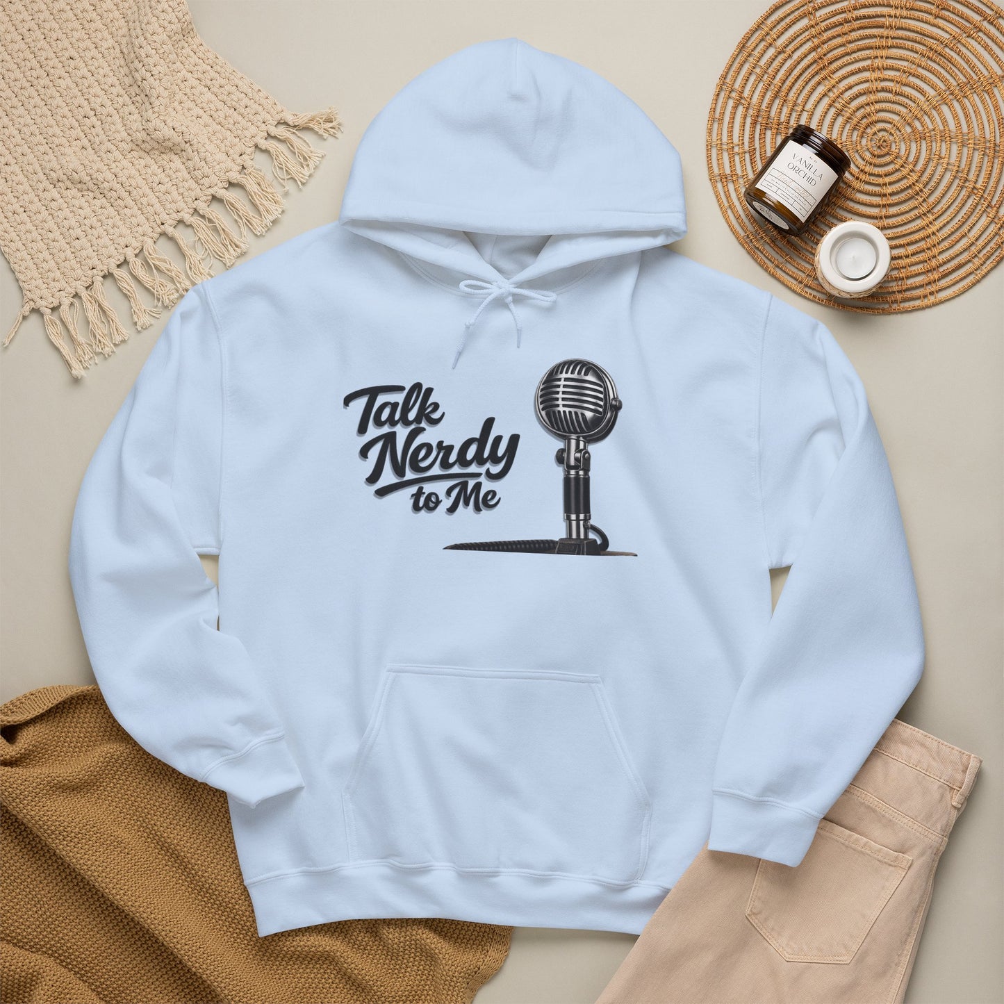Hoodie — "Talk Nerdy to Me" Retro Ham Radio Microphone Graphic