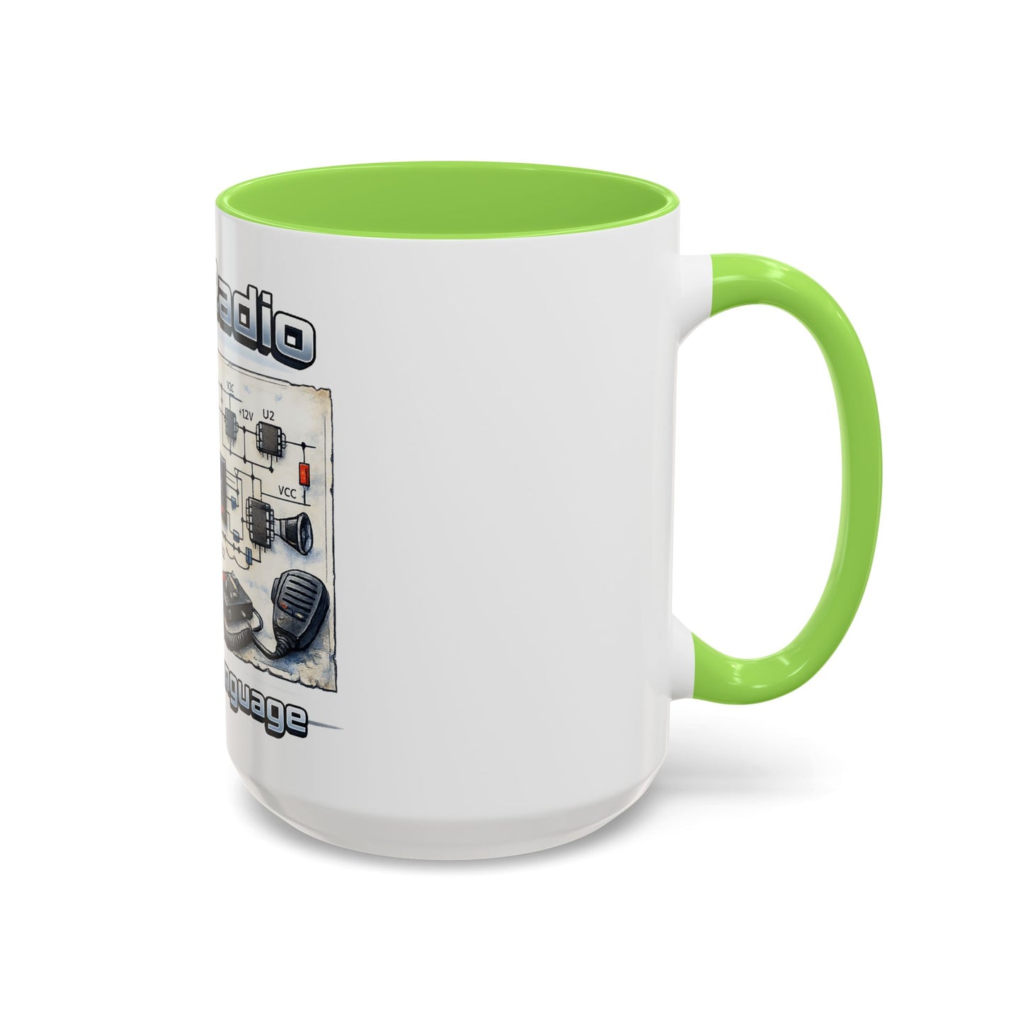 Ham Radio Circuit Design Coffee Mug — "Ham Radio: It’s Own Language" (11oz/15oz)