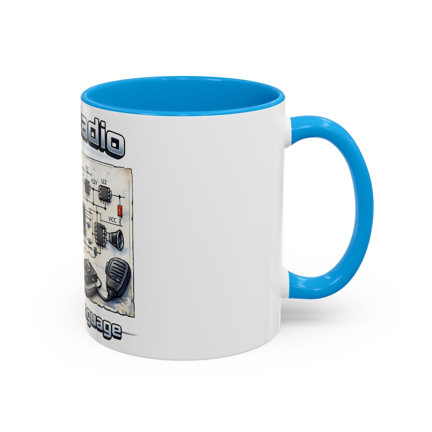 Ham Radio Circuit Design Coffee Mug — "Ham Radio: It’s Own Language" (11oz/15oz)