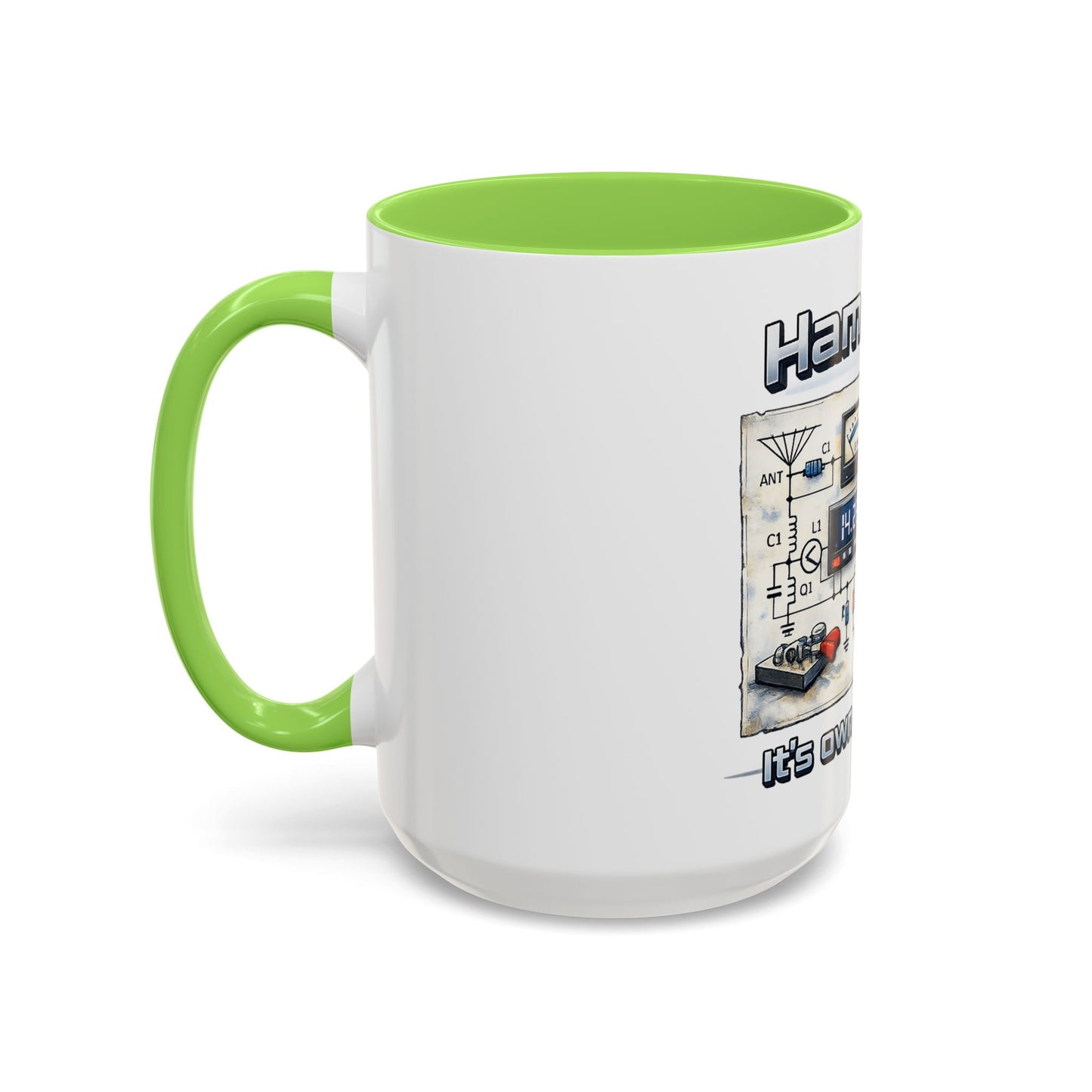 Ham Radio Circuit Design Coffee Mug — "Ham Radio: It’s Own Language" (11oz/15oz)