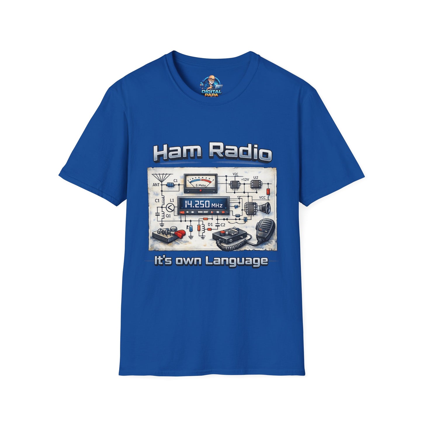 Ham Radio T-Shirt — “Ham Radio: It’s Own Language” Retro Radio Design