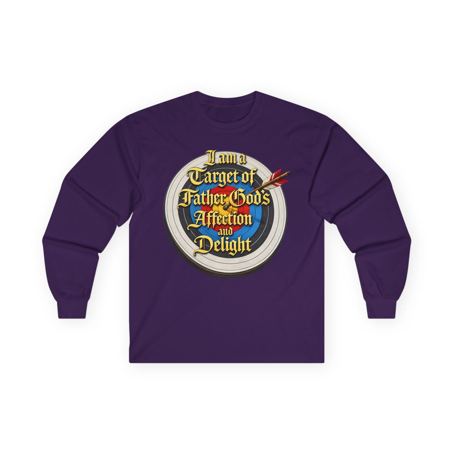 Long Sleeve Tee — "I Am a Target of Father God's Affection and Delight" Christian Faith Shirt