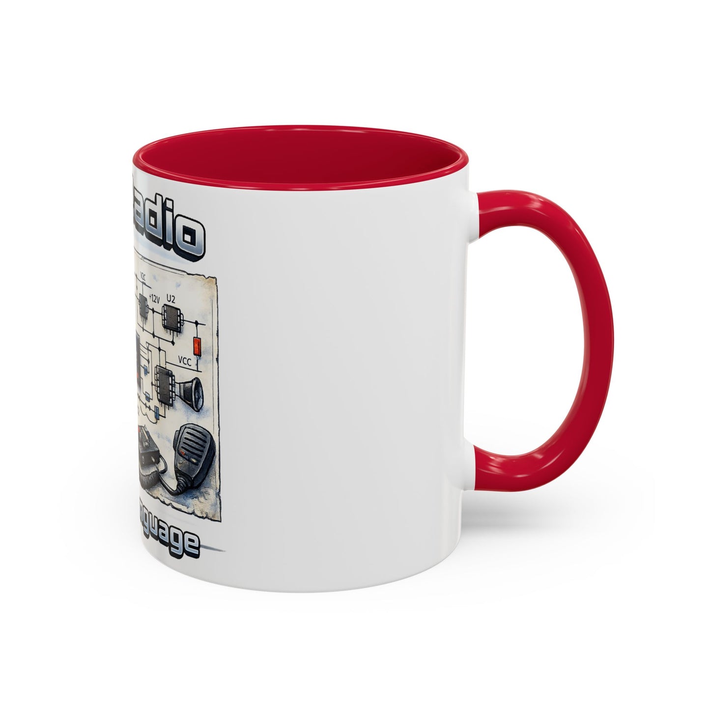 Ham Radio Circuit Design Coffee Mug — "Ham Radio: It’s Own Language" (11oz/15oz)