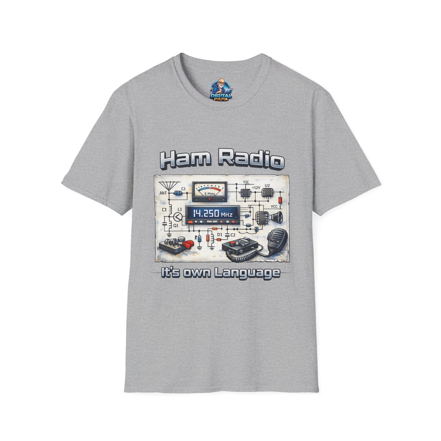 Ham Radio T-Shirt — “Ham Radio: It’s Own Language” Retro Radio Design