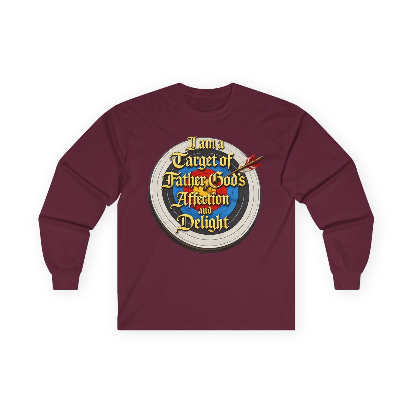 Long Sleeve Tee — "I Am a Target of Father God's Affection and Delight" Christian Faith Shirt