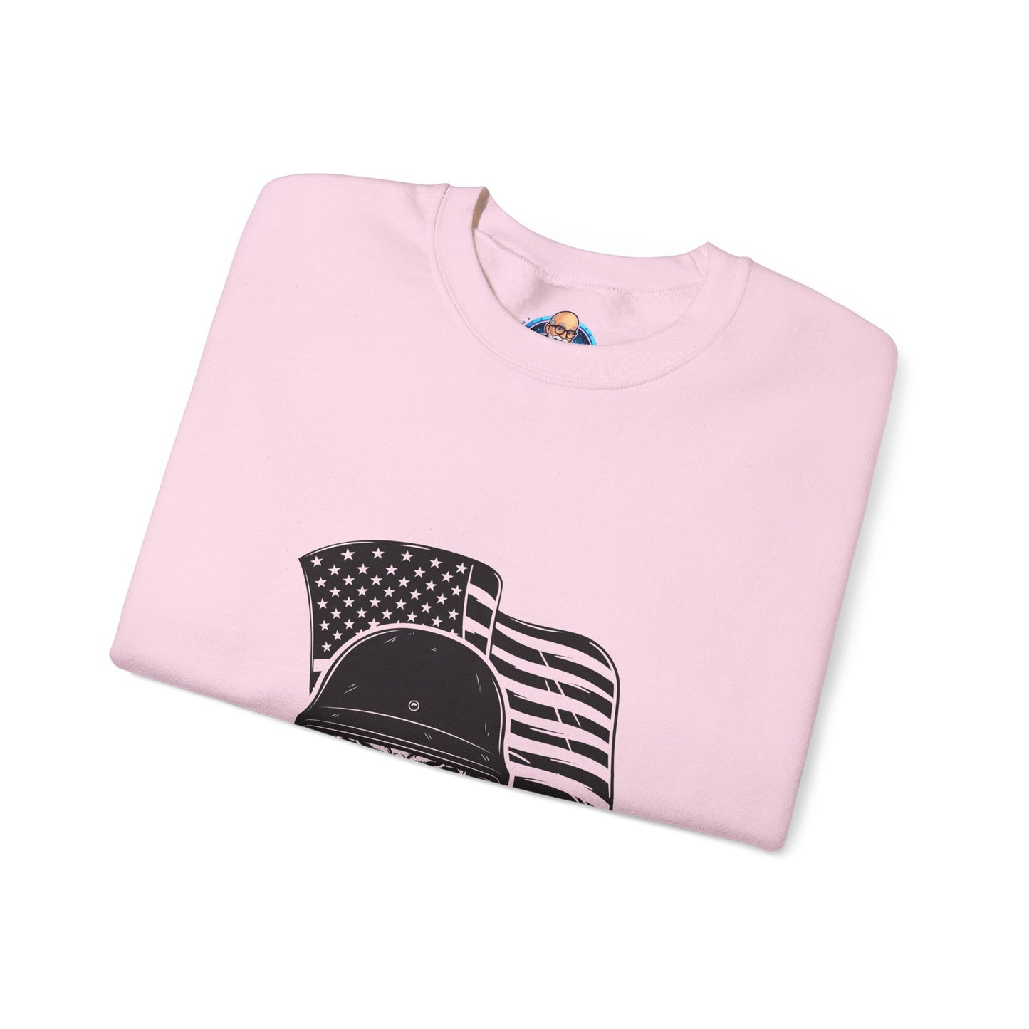Skull Soldier Crewneck Sweatshirt – American Flag Helmet Graphic