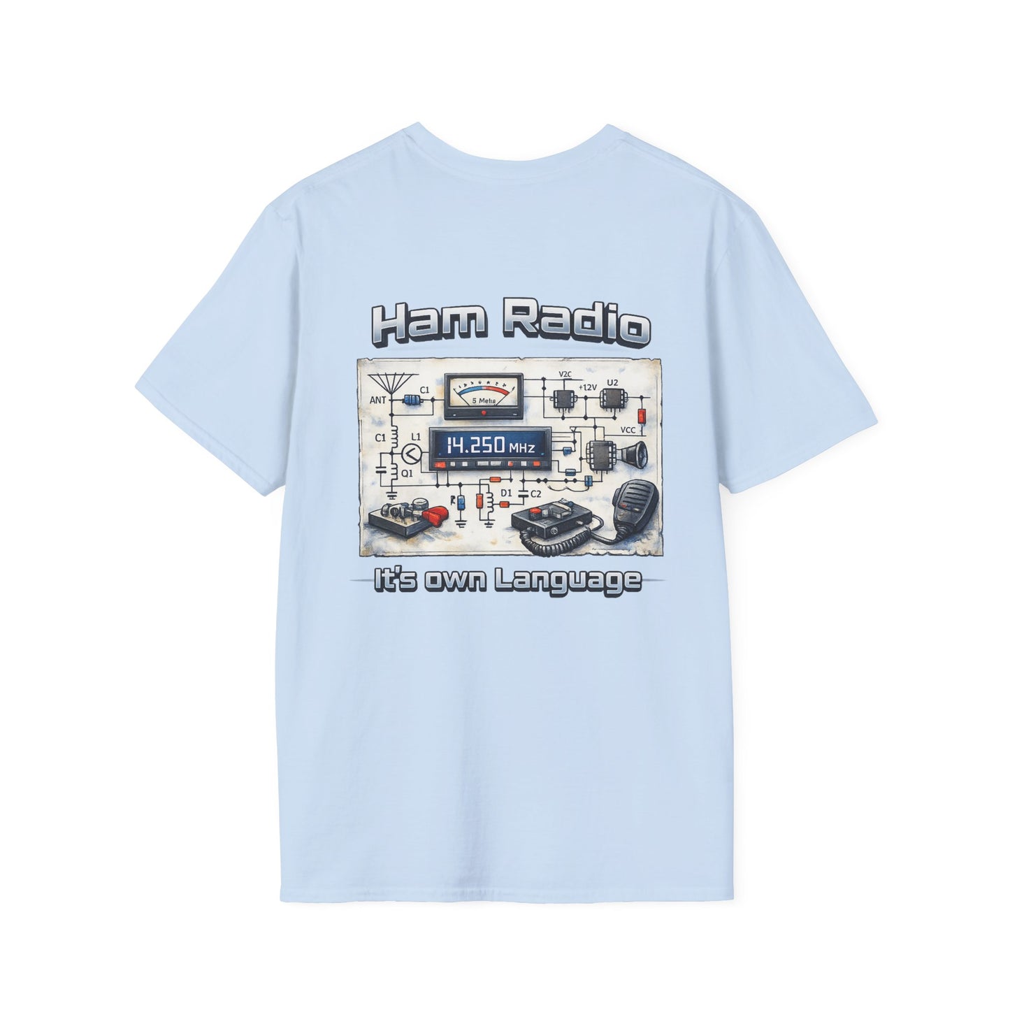 Ham Radio T-Shirt — “Ham Radio: It’s Own Language” Retro Radio Design