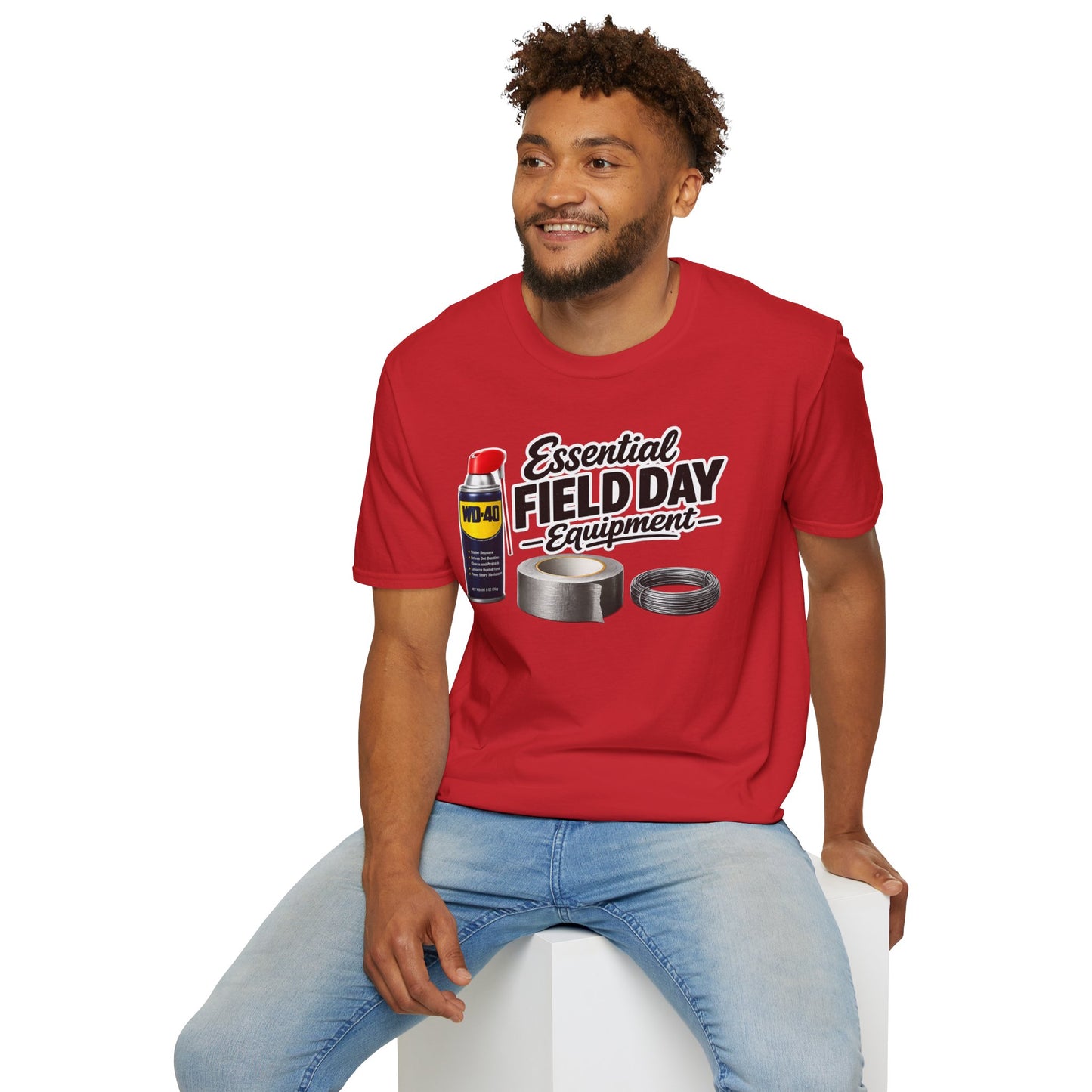 Field Day Essentials T-Shirt — "Essential Field Day Equipment" Graphic Tee