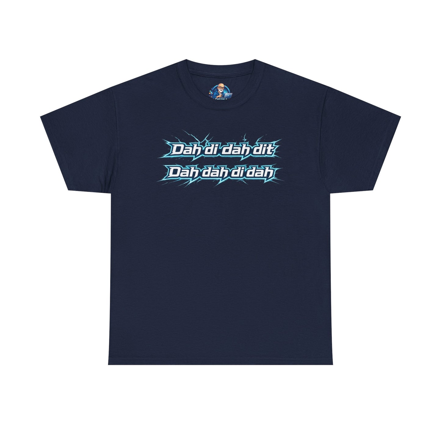 Retro Lyric Graphic Tee — "Dah dah di di dit" Blue Script