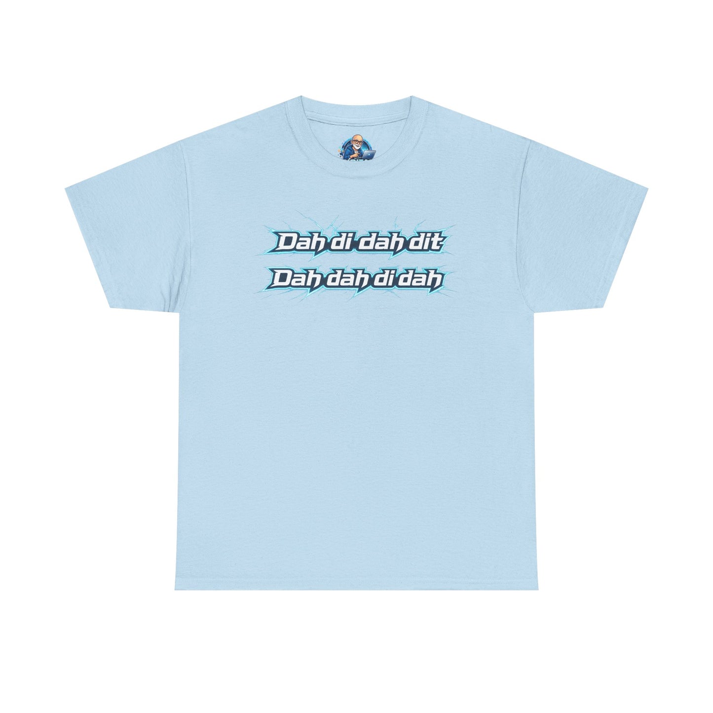 Retro Lyric Graphic Tee — "Dah dah di di dit" Blue Script