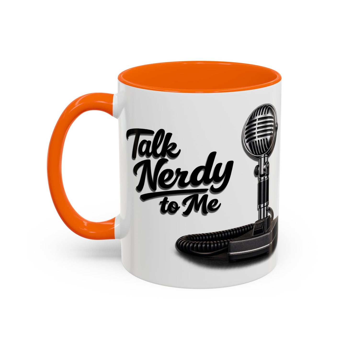 Talk Nerdy to Me Coffee Mug — Retro Ham Radio Microphone Accent Mug (11/15 oz)