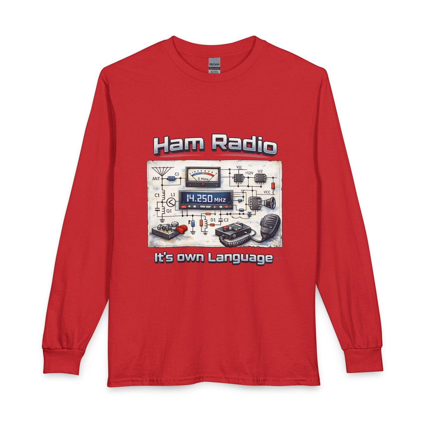 Ham Radio Long Sleeve Tee — “Ham Radio It’s own Language” Amateur Radio Shirt