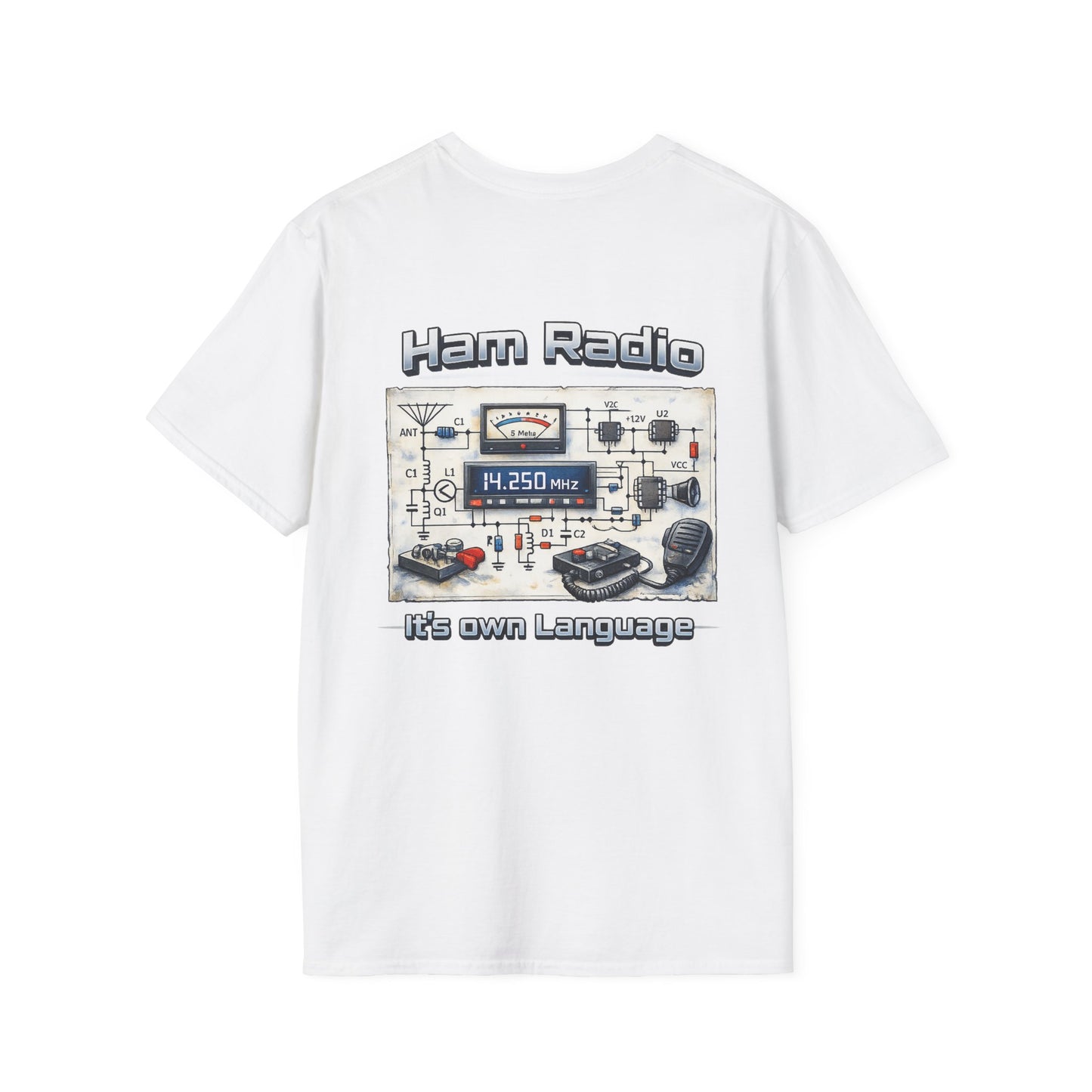 Ham Radio T-Shirt — “Ham Radio: It’s Own Language” Retro Radio Design