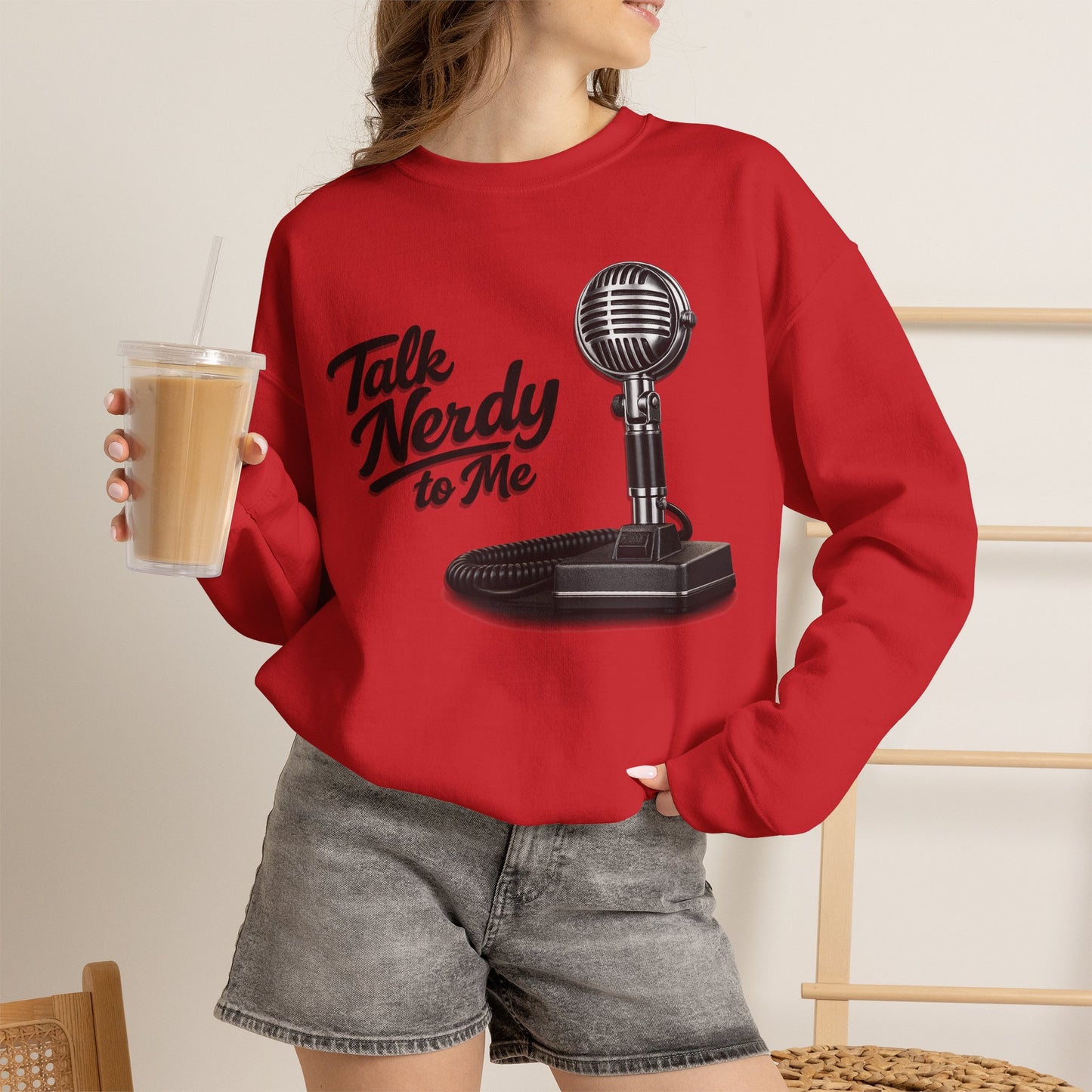 "Talk Nerdy to Me" Vintage Ham Radio Microphone Graphic