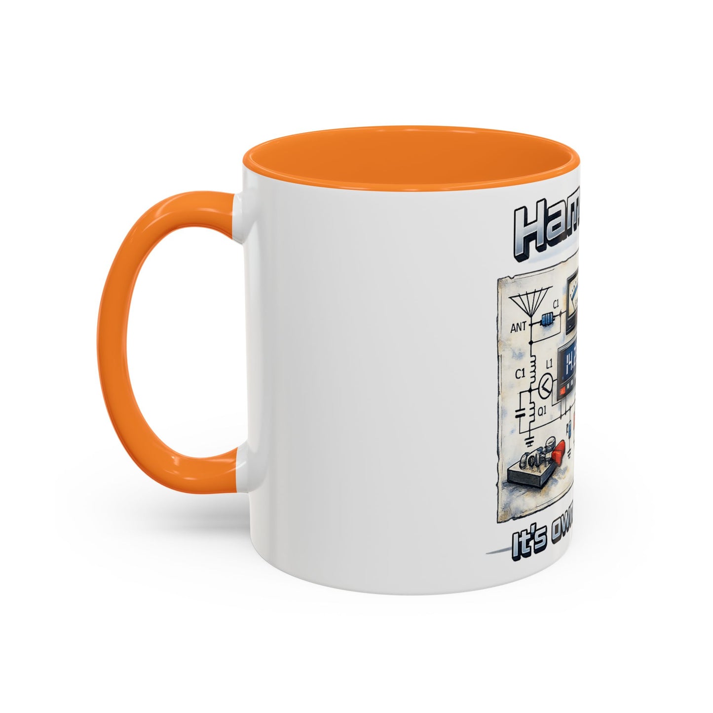 Ham Radio Circuit Design Coffee Mug — "Ham Radio: It’s Own Language" (11oz/15oz)