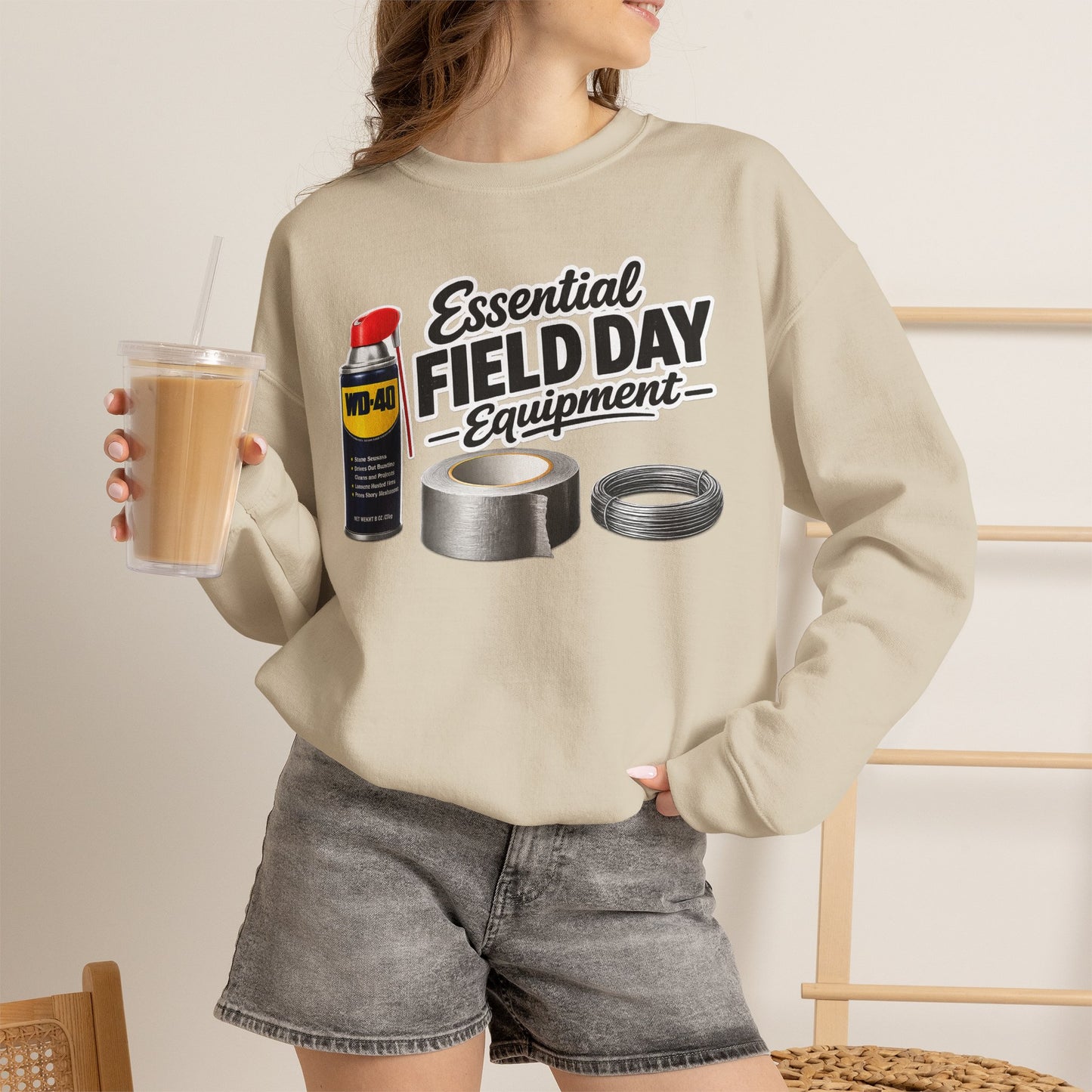 "Essential Field Day Equipment" Graphic - Crewneck Sweatshirt