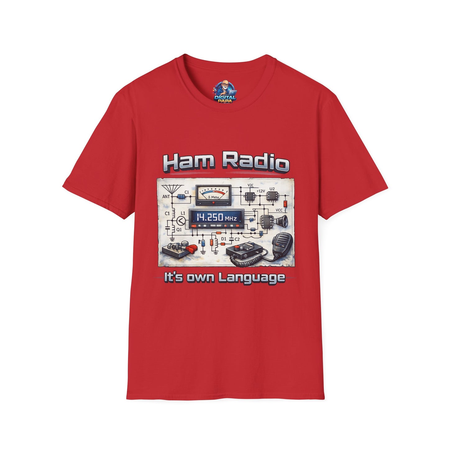 Ham Radio T-Shirt — “Ham Radio: It’s Own Language” Retro Radio Design
