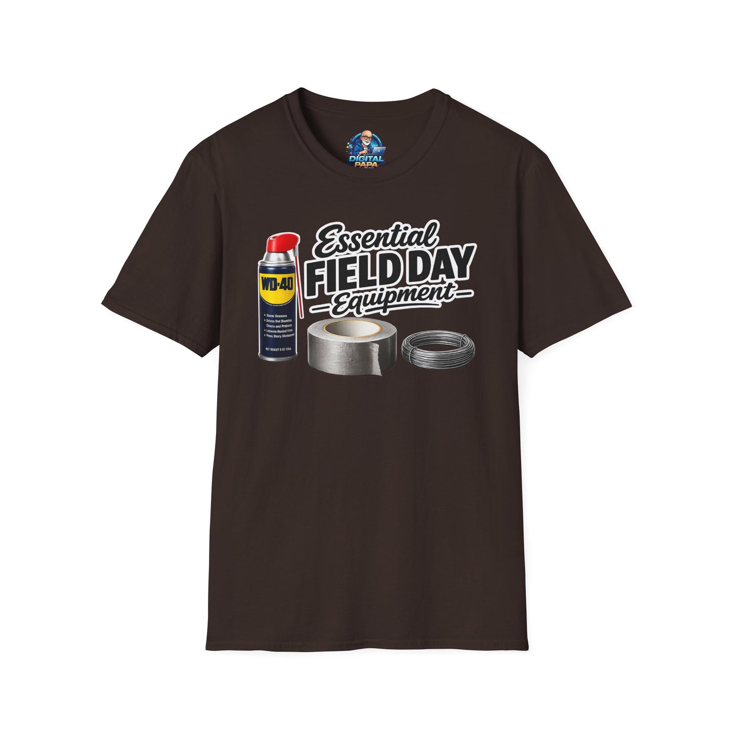 Field Day Essentials T-Shirt — "Essential Field Day Equipment" Graphic Tee